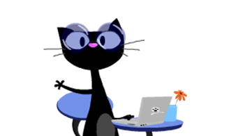 Picture of Blossom with a laptop